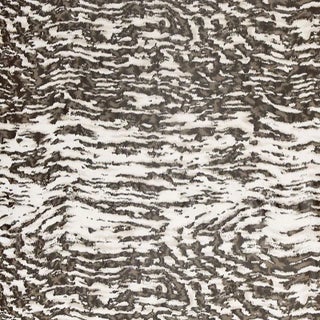 Schumacher Serengeti Silk Fabric in Black & White For Sale