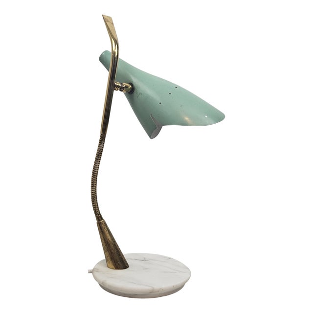Table Lamp with Marble Foot attributed to Oscar Torlasco for Lumi, Italy, 1955 For Sale