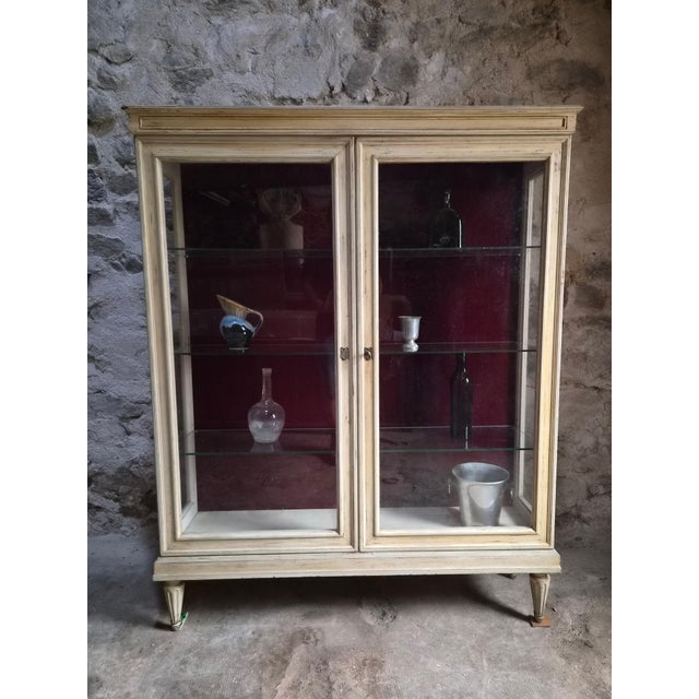 1960s Vintage French Glass Display Cabinet, 1960s For Sale - Image 5 of 18