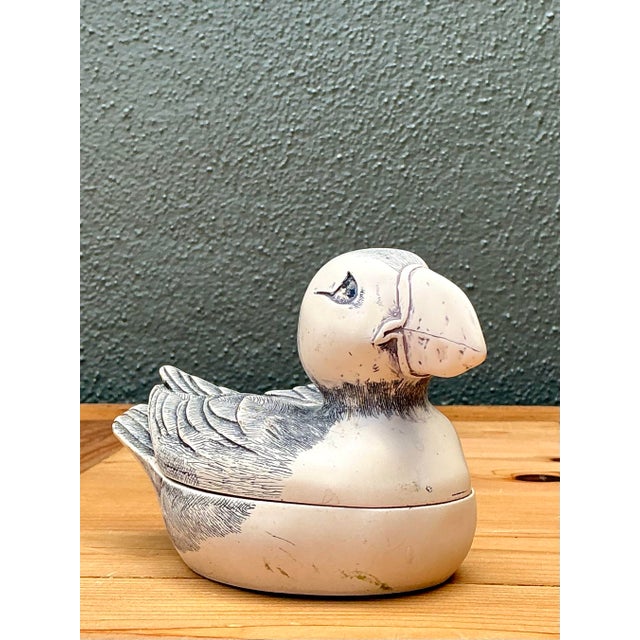 Vintage Hand Painted Puffin Ring Box For Sale - Image 11 of 12