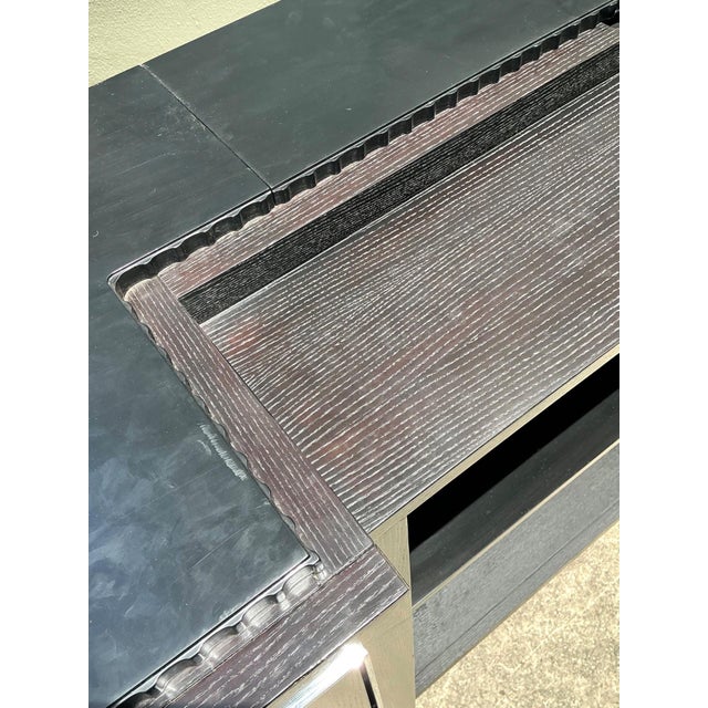 Vintage Ralph Lauren Black Cerused Wood Entertainment Crendenza For Sale In West Palm - Image 6 of 18