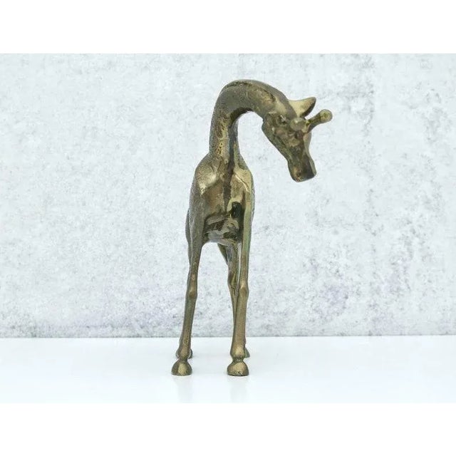 Figurative Late 20th Century Vintage Brass Giraffe Figurine For Sale - Image 3 of 8