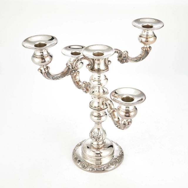 20th Century Spritzer & Fuhrmann Tableware Sterling Silver Five Arms Candelabra For Sale - Image 9 of 9