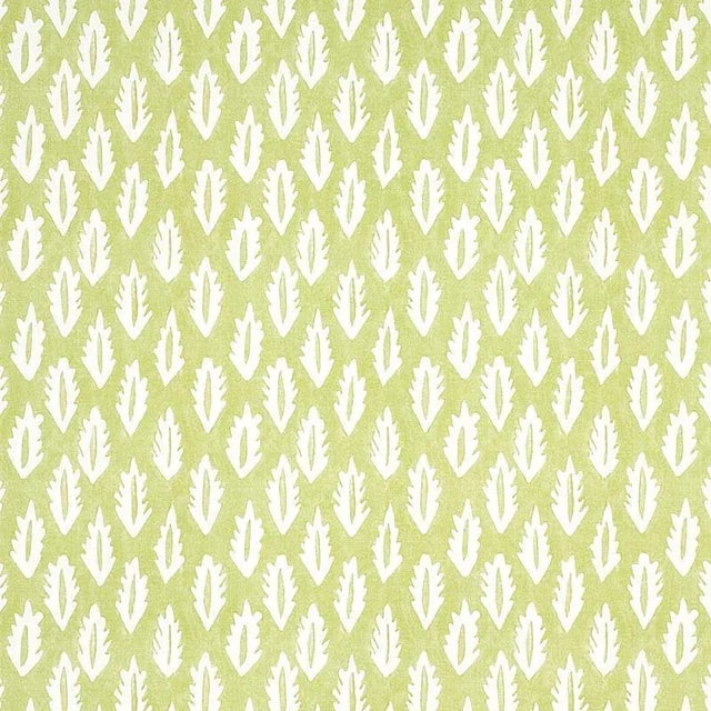 Schumacher X Molly Mahon Forest Fabric in Grass Green For Sale