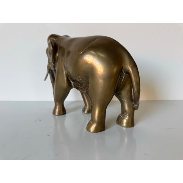 Brass Vintage Solid Brass Elephant Sculpture/ Sold For Sale - Image 8 of 9