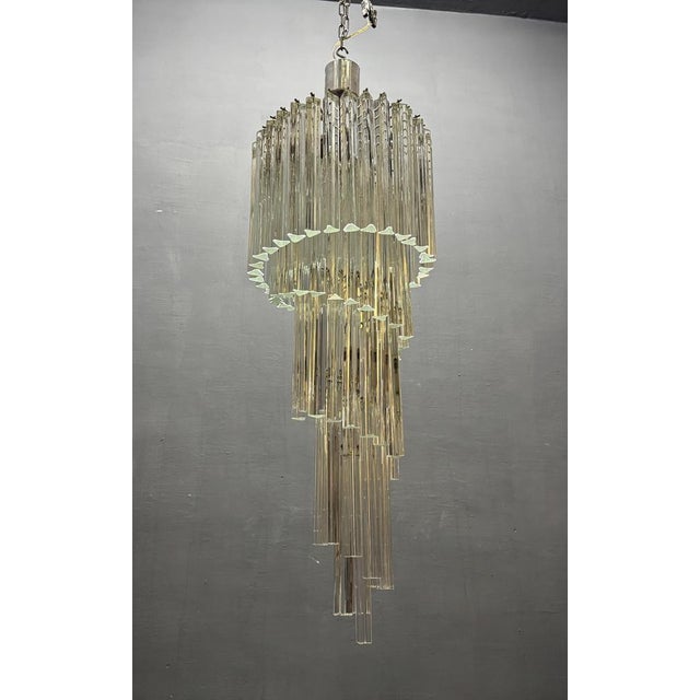 1960s Large Murano Glass Trilobi Chandelier, Italy, 1960s For Sale - Image 5 of 12