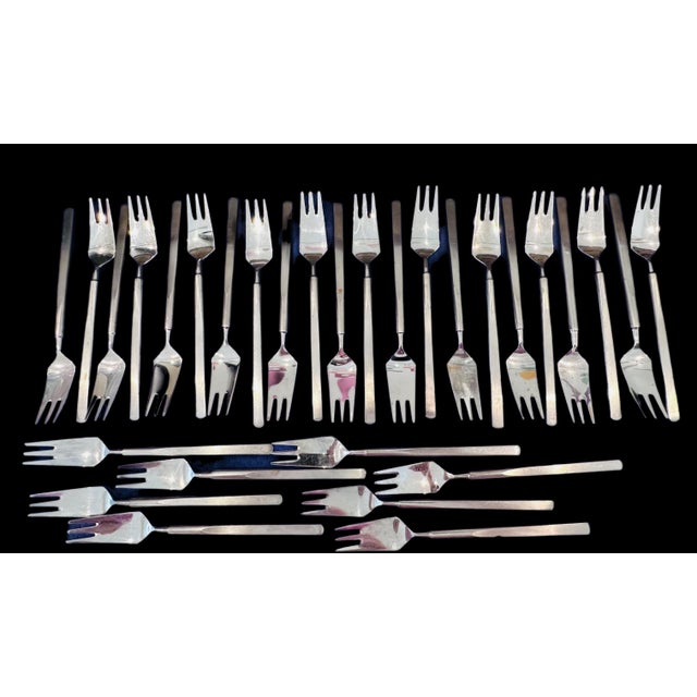 Mid-Century Modern 165-Piece Obelisk Stainless Steel Flatware Set by Erik Herløw for Copenhagen Cutlery For Sale - Image 3 of 11