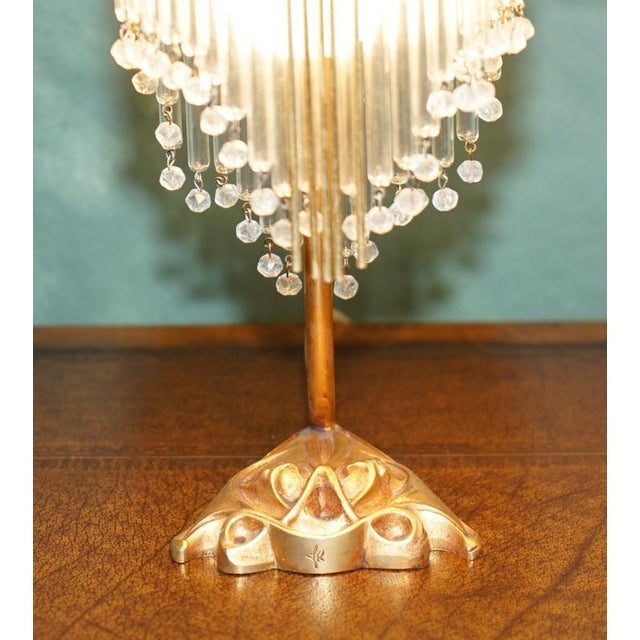 Vintage Art Nouveau Gilt Bronze and Glass Table Lamps by Hector Guimard, 1920, Set of 2 For Sale - Image 6 of 18