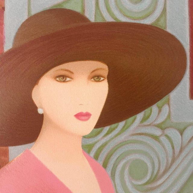 A very rare and beautiful original lithograph by the French artist Annie Retivat (born 1945), titled “La Robe Rose”....