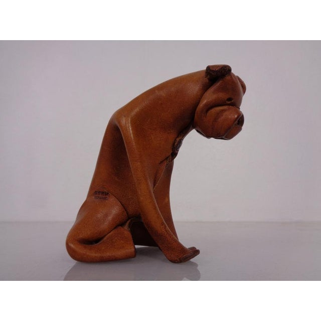 Brown Handmade Leather Boxer Dog from Deru Wiesbaden, Germany, 1960s For Sale - Image 8 of 18