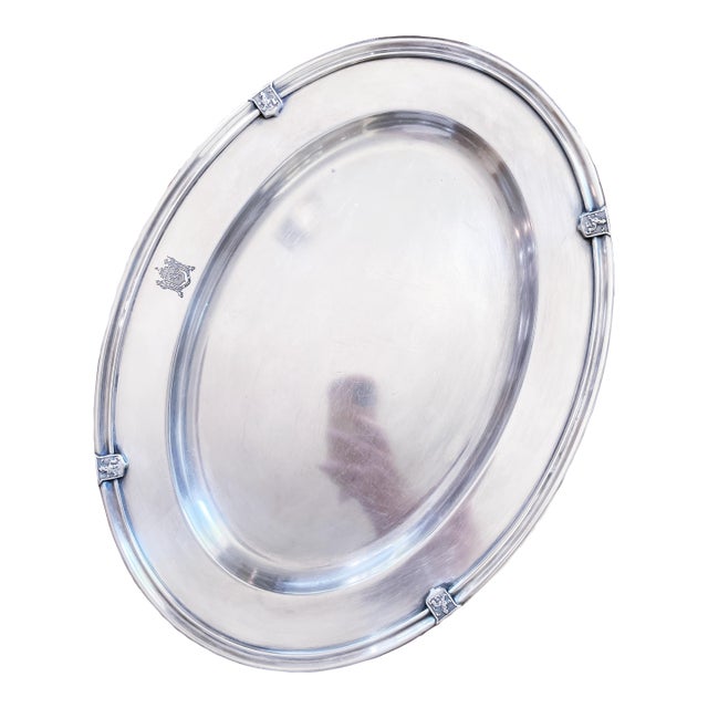 1929 Silver Plated Tray From the Fort William Henry Hotel in Lake George Ny For Sale
