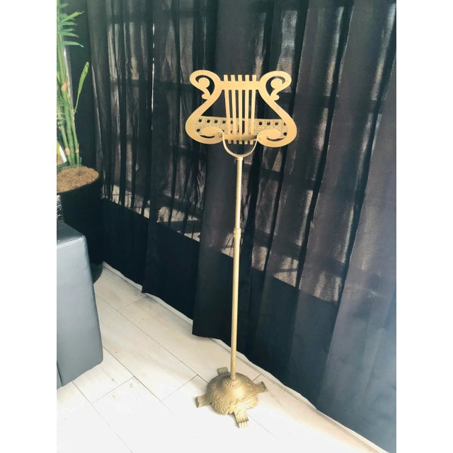 Late 19th Century Victorian Brass Music Stand, England For Sale - Image 4 of 9