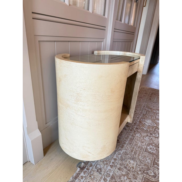 1960s 1960s Aldo Tura Goat Skin Bar Cart, Attributed For Sale - Image 5 of 10