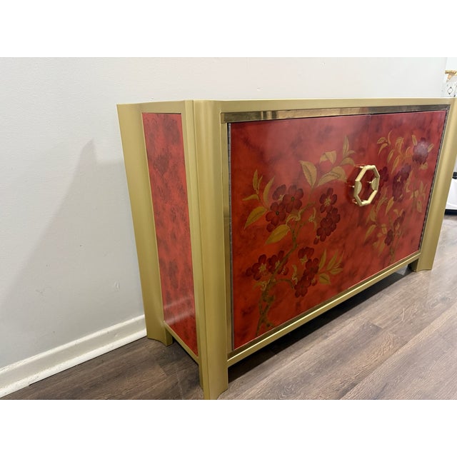 1970s Mastercraft Chinoiserie Faux-Tortoise and Brass Commode For Sale In Atlanta - Image 6 of 11