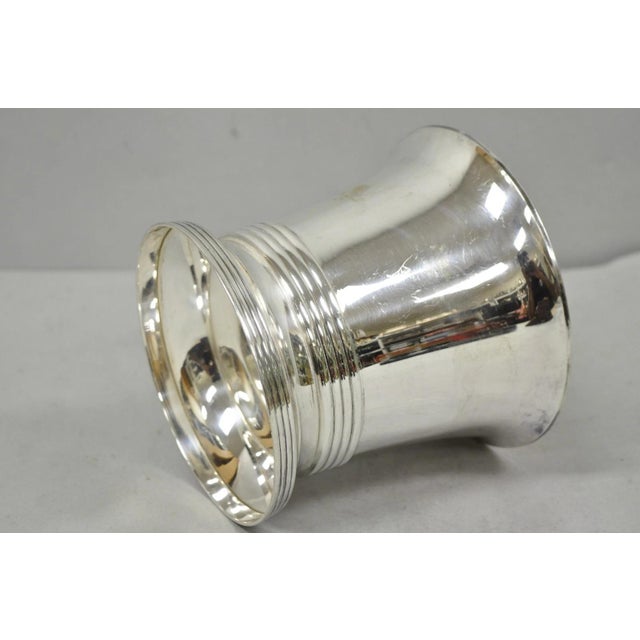Vintage English Regency Soldered Silver Plated Fluted Champagne Chiller Bucket For Sale - Image 4 of 12