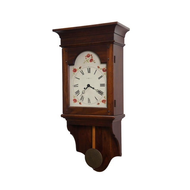 Farmhouse Howard Miller American Country Farmhouse Mahogany Regulator Wall Clock German For Sale - Image 3 of 18