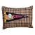 Utah Zion National Park Vintage Black Pennant on New Woven Plaid Throw Pillow For Sale