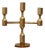 Vintage Swedish Brass Three-Arm Candelabra by Gusum, 1974 For Sale