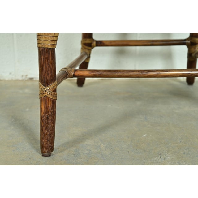 McGuire Hollywood Regency Organic Modern Bamboo and Cane Armchairs, Set of Four For Sale - Image 11 of 16