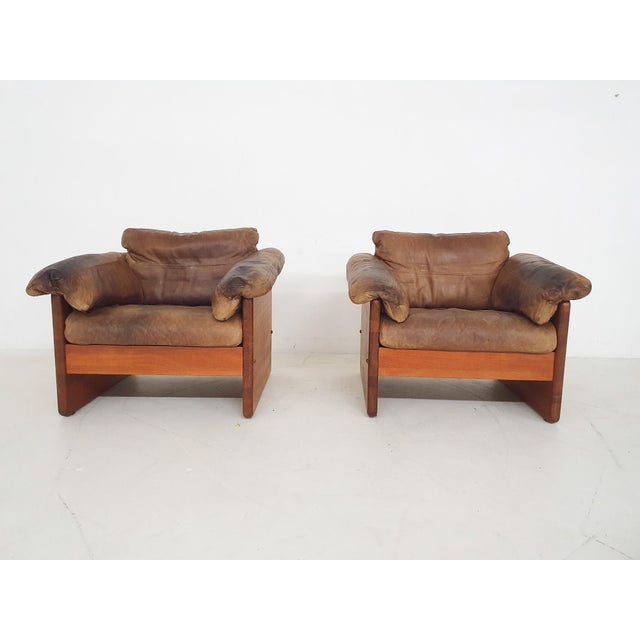 Vintage Danish Lounge Chairs and Ottoman by Mikael Laursen for A/S Mikael Laursen, 1970s, Set of 3 For Sale - Image 4 of 10