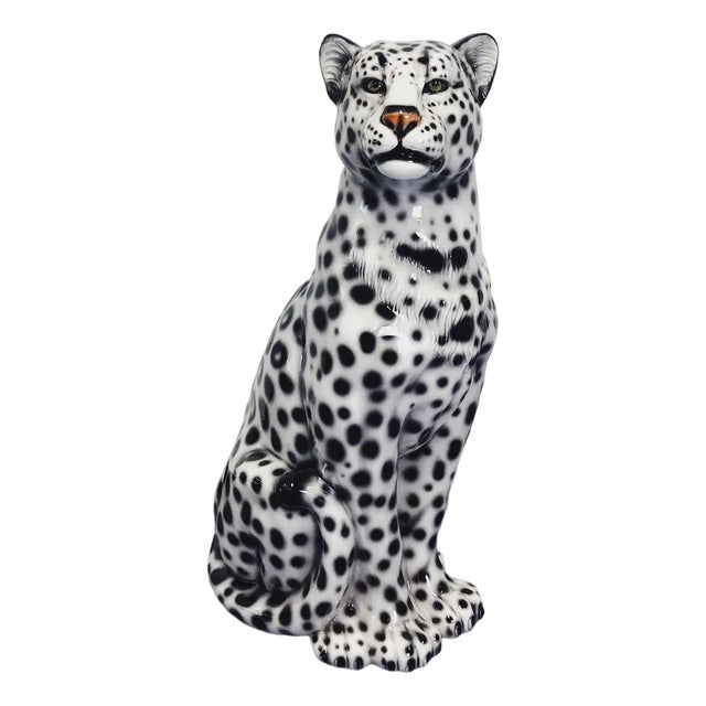 Snow Leopard Ceramic Figurine from Ceramiche Boxer For Sale