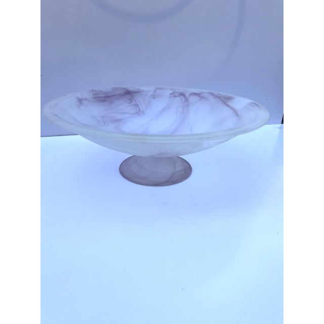 Mid 20th Century Stunning Vintage Hand Blown Frosted Pink Decorative Bowl Turkey For Sale - Image 5 of 8