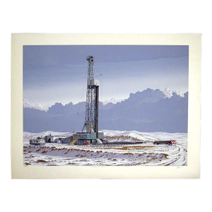 Pete Peterson "Winter Wildcat" Signed LTD Ed Serigraph, Oil Well Art Make Offer