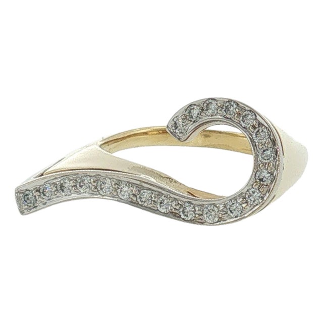 Late 20th-Century 18 Karat Two Tone Diamond Question Mark Ring For Sale