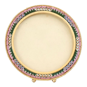 Midcentury Italian Micromosaic Round Picture Frame