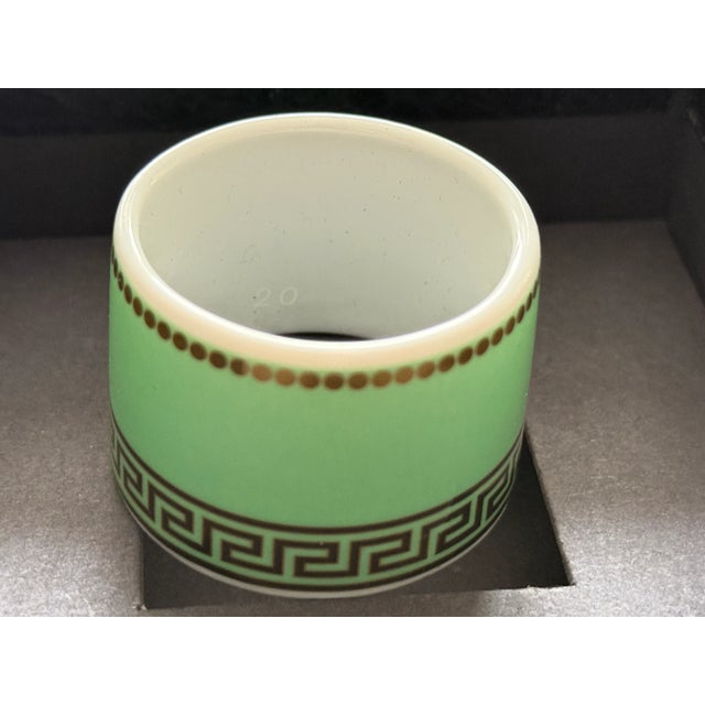 Napkin Ring in Green by Versace for Rosenthal, 2003, in Flawless conditions. Designed from 2000 This piece has an...