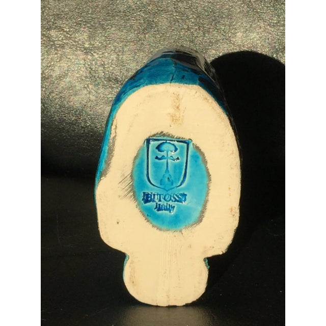 1960s Bitossi Double Sided Turquoise Blue Ceramic Cat For Sale - Image 5 of 8
