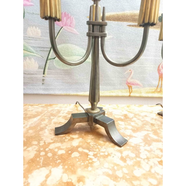 Large Brass Candelabras, 1940s, Set of 2 For Sale - Image 11 of 13