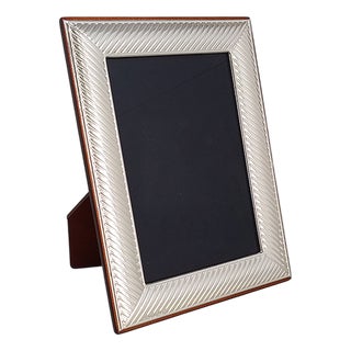 Vintage Italian Photo Frame in Silver Plated with Glass, 1960s For Sale