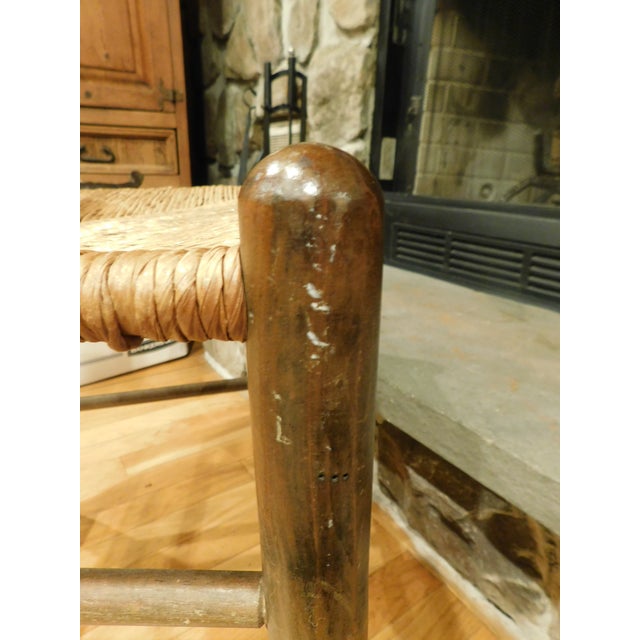 Beige Early 20th Century Set of 2 Ladderback Chairs With Woven Seats For Sale - Image 8 of 16