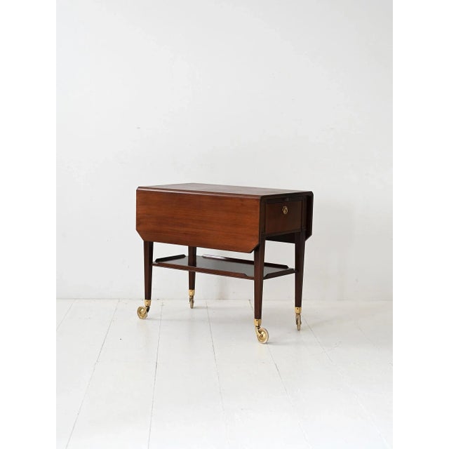 Vintage Scandinavian Mahogany Trolley, 1940s For Sale - Image 4 of 11