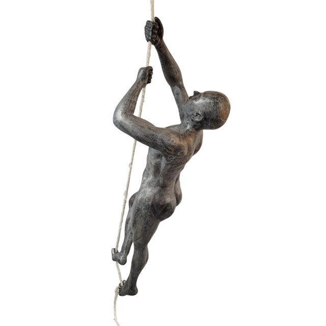 7 Feet Tall Contemporary Cast Aluminum "Climbing Man" Suspended Sculpture For Sale - Image 11 of 17
