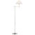 J. Randall Powers by Visual Comfort Signature Hackney Cordless Bridge Arm Floor Lamp in Polished Nickel with Linen Shade For Sale