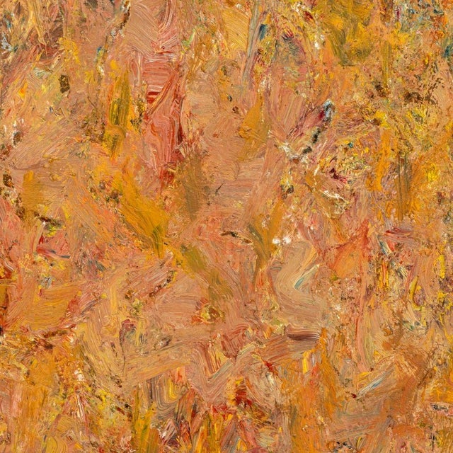 Andy Miller (American, b. 1950), Abstract Composition, Oil on Canvas, impasto details, warm yellow-greens and pinks, with...