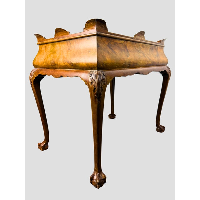 1970s Italian Wood Burl Wood Tea Table One Drawer For Sale In Greensboro - Image 6 of 16