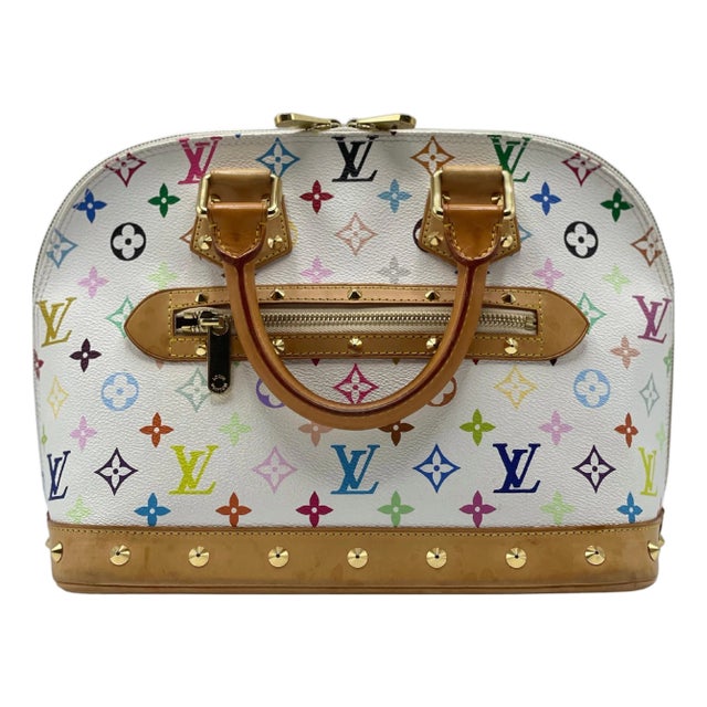 Louis Vuitton Monogram Multicolor Alma White For Sale