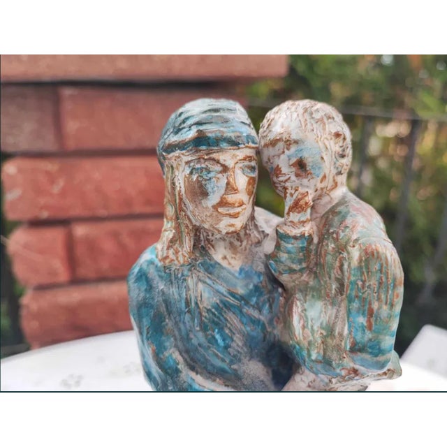 Pre-War Ceramic-Coated Cast Iron Figurine of the Virgin Mary, 1890s-1910s For Sale - Image 6 of 7