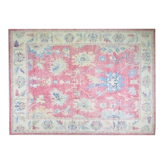Pakistani Oushak Hand Knotted Wool Rug, 10'x13'9" For Sale