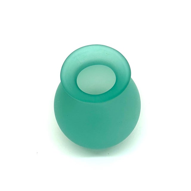 Aqua & Turquoise & Jade: Oh My! Glass Vessel Curation - Group of 5 For Sale - Image 4 of 12