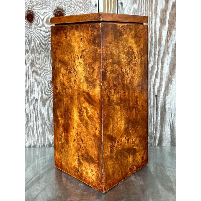 Mid 20th Century Vintage Boho Burl Wood Pedestal For Sale - Image 5 of 6