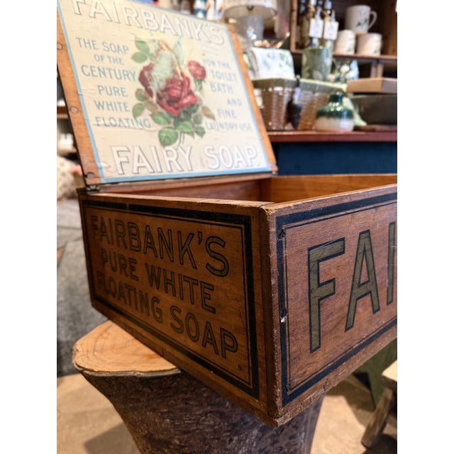 Brown Antique Fairbank’s Fairy Soap Country Store Display Box With Original Label For Sale - Image 8 of 14