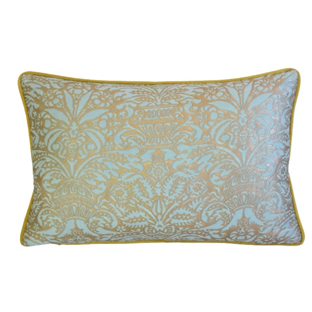 English Italian Designer Mariano Fortuny Campanelle Feather/Down Pillows 24" X 16" - Pair For Sale - Image 3 of 8