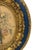 Shabby Chic Mid‑20th Century European Ornate Rococo‑Style Ceramic Oval Frame — Painted Gold & Blue With Floral Botanical Silk‑Screen Print For Sale - Image 3 of 12