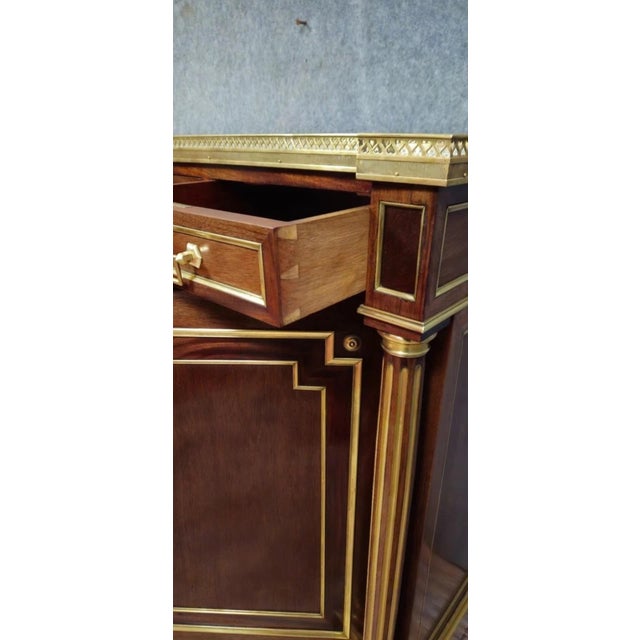 Parisian Buffet in Mahogany and Gilt Brass with Marble Top For Sale - Image 9 of 15