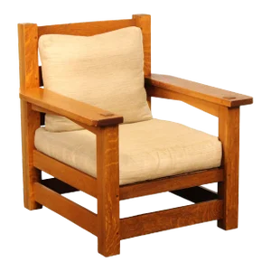 Arts And Crafts Style Benchmade Oak Eastwood Lounge Armchair