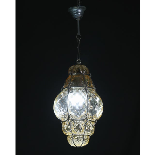 1970s Orange Colour Venetian Lantern Attributed to Seguso Murano Glass For Sale - Image 15 of 15